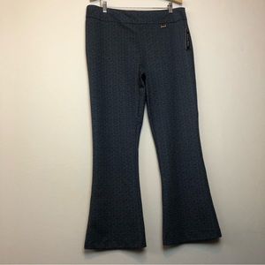 NWT Jessica Riley black wide leg pants with white patterns Size XL